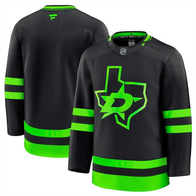 Men%27s Dallas Stars Custom Black 2024-25 Alternate Stitched Hockey Jersey